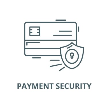Payment security vector line icon, linear concept, outline sign, symbol