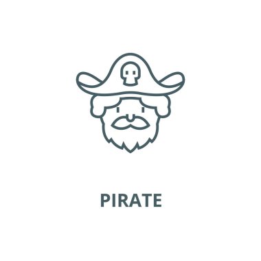 Korsan vektör çizgi simgesi, doğrusal kavram, anahat işareti, sembol