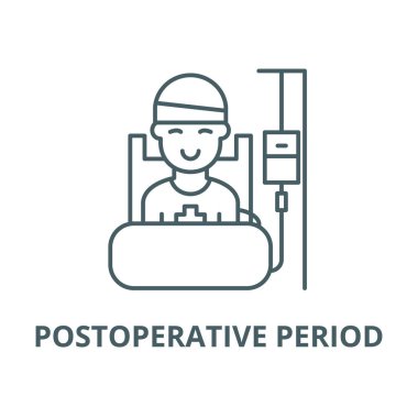Postoperatif dönem vektör çizgi simgesi, doğrusal kavram, anahat işareti, sembol