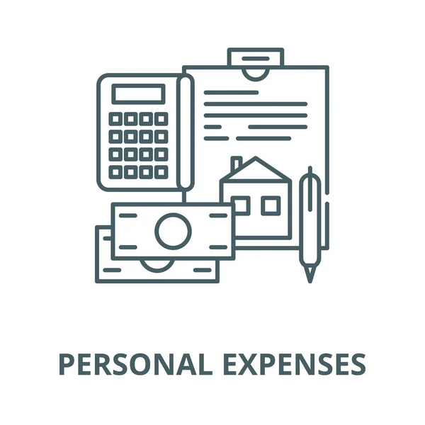 Personal cost vektor line icon, linear concept, outline sign, symbol - Stok Vektor