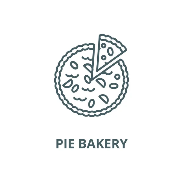 Pastel panadería vector línea icono, concepto lineal, signo de contorno, símbolo — Vector de stock