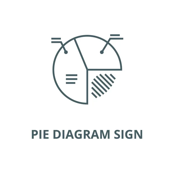 Pie diagram sign vector line icon, linear concept, outline sign, symbol — Stock vektor