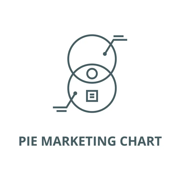 Pie gráfico de marketing vector icono de línea, concepto lineal, signo de contorno, símbolo — Vector de stock