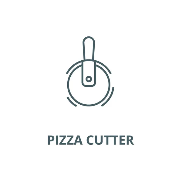 Pizza Cutter vector lijn pictogram, lineair concept, omtrek teken, symbool — Stockvector