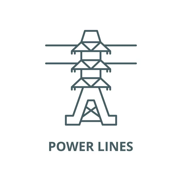 Icono de línea vectorial de líneas eléctricas, concepto lineal, signo de contorno, símbolo — Archivo Imágenes Vectoriales