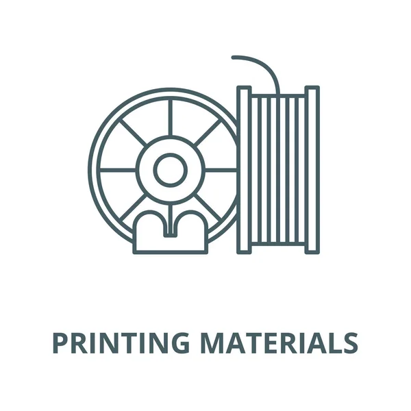 Materiales de impresión vector línea icono, concepto lineal, signo de contorno, símbolo — Archivo Imágenes Vectoriales