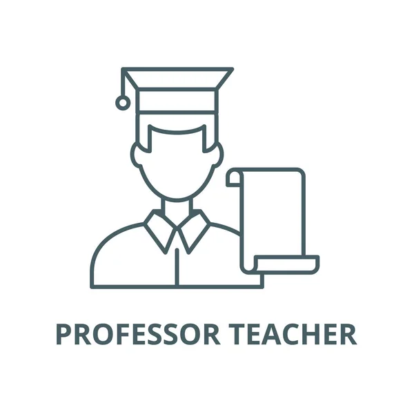 Professor lärare vektor linje ikon, linjärt koncept, kontur skylt, symbol — Stock vektor