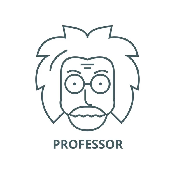 Professor,einstein,scientist,freak vector line icon, linear concept, outline sign, symbol — Stock Vector