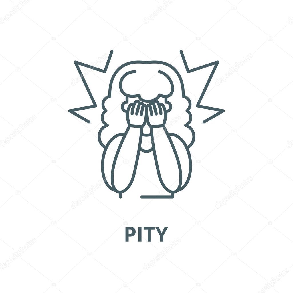 Pity vector line icon, linear concept, outline sign, symbol