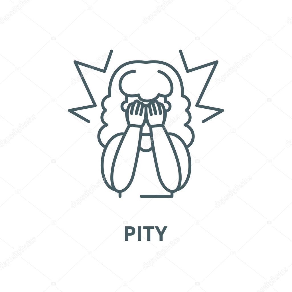 Pity vector line icon, outline concept, linear sign