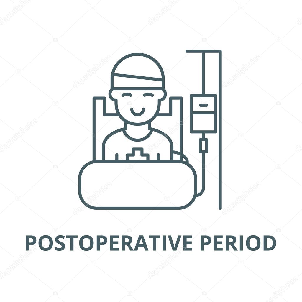 Postoperative period vector line icon, linear concept, outline sign, symbol