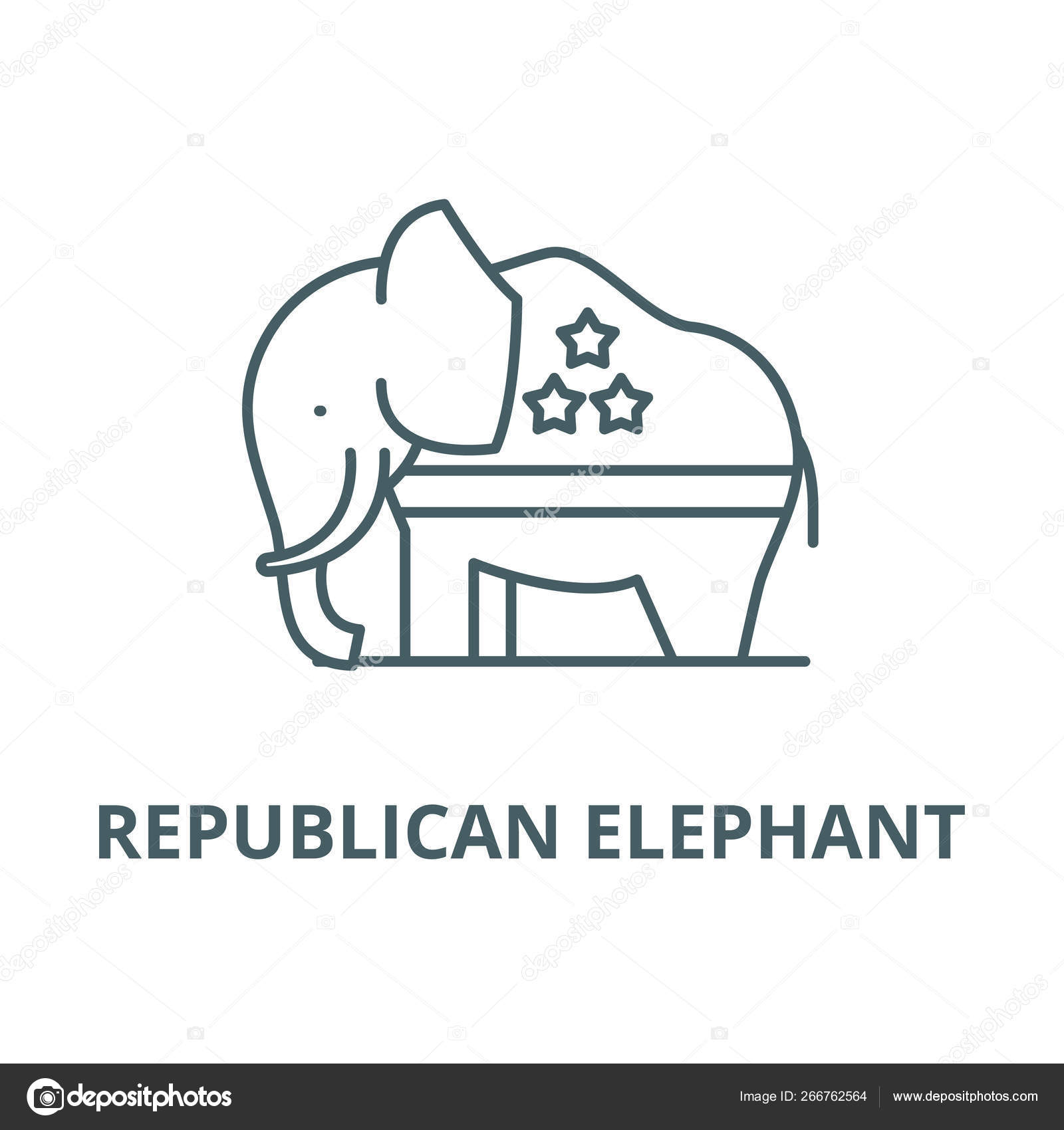 Black And White Republican Elephant