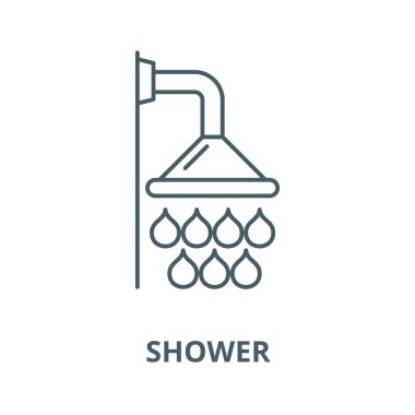Shower vector line icon, linear concept, outline sign, symbol