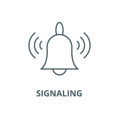 Sinyal vektör çizgisi simgesi, doğrusal kavram, anahat işareti, sembol