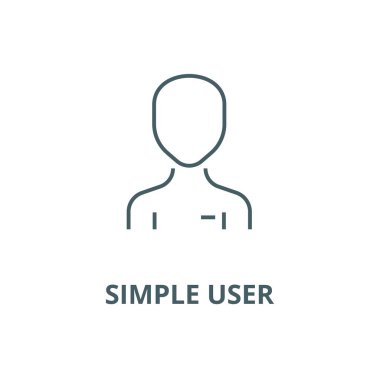 Basit kullanıcı vektör satırı simgesi, doğrusal kavram, anahat işareti, sembol