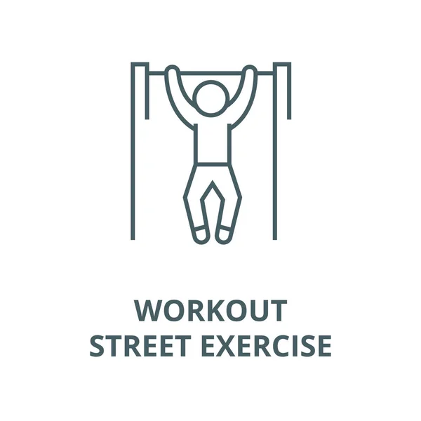 Pull up, workout, street exercise vector line icon, linear concept, outline sign, symbol