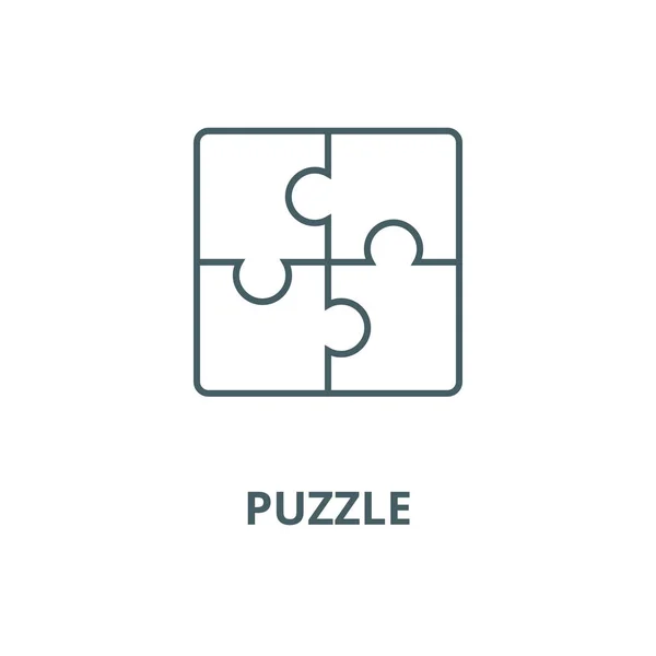 Puzzle icono de línea vectorial, concepto lineal, signo de contorno, símbolo — Vector de stock