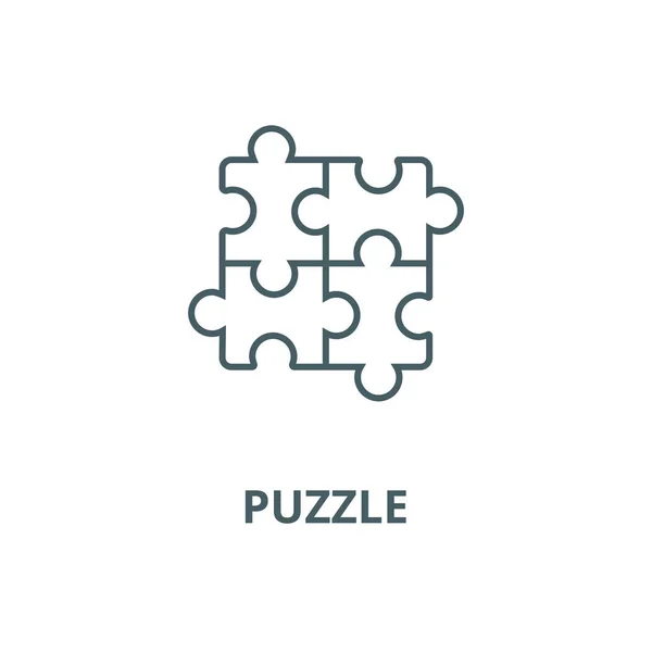 Puzzle, jigsaw vector line icon, linear concept, outline sign, symbol — стоковый вектор