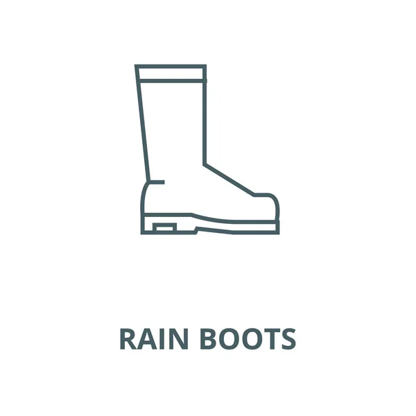 Bottes de pluie icône de ligne vectorielle, concept linéaire, signe de contour, symbole — Image vectorielle