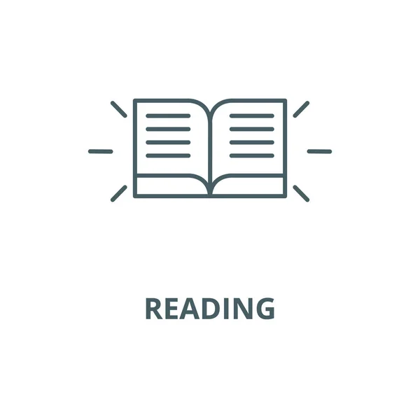 Icona della linea vettoriale di lettura, concetto lineare, segno di contorno, simbolo — Vettoriale Stock