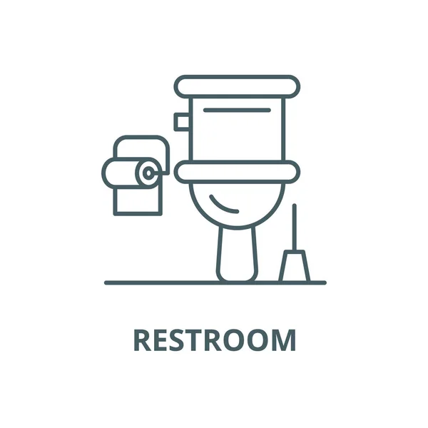 Icono de línea vectorial de baño, concepto lineal, signo de contorno, símbolo — Vector de stock