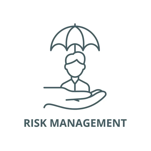 Icona della linea vettoriale di gestione del rischio, concetto lineare, segno di contorno, simbolo — Vettoriale Stock