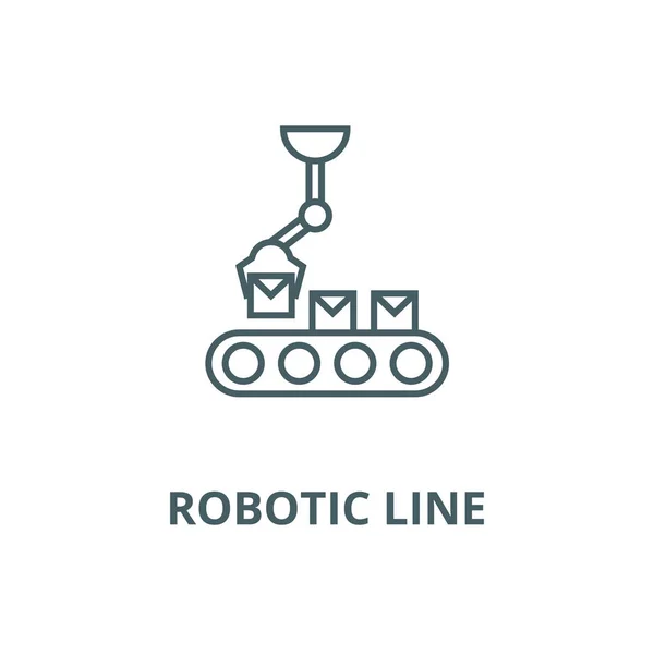 Icône de ligne vectorielle robotique, concept linéaire, signe de contour, symbole — Image vectorielle