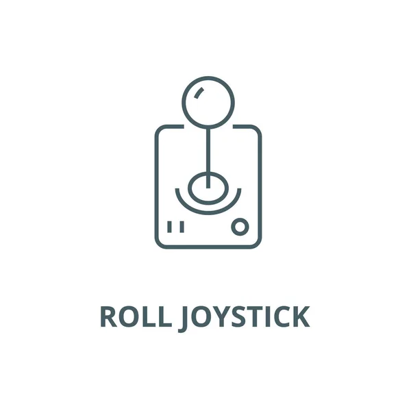 Roll joystick vector línea icono, concepto lineal, signo de contorno, símbolo — Vector de stock