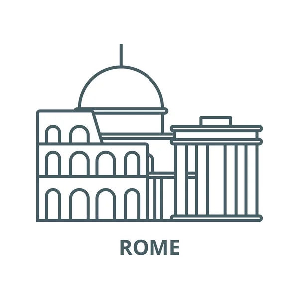 Rome icône de ligne vectorielle, concept linéaire, signe de contour, symbole — Image vectorielle