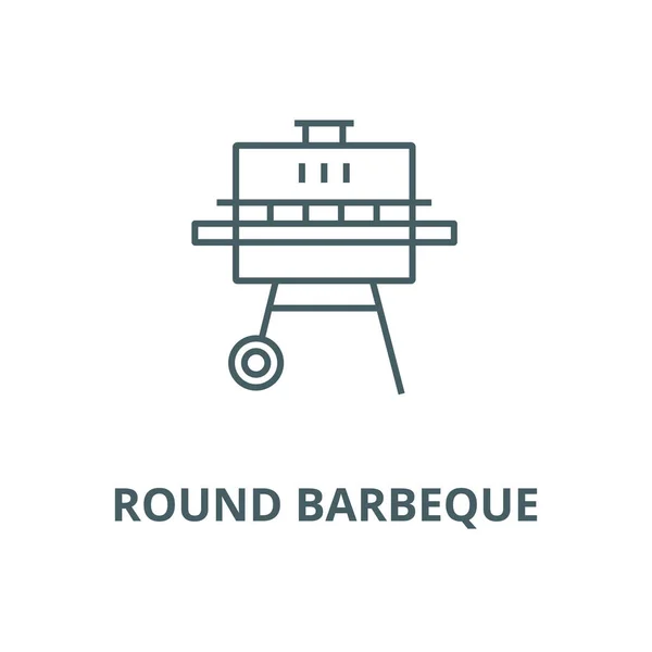 Icône ronde de ligne vectorielle de barbecue, concept linéaire, signe de contour, symbole — Image vectorielle