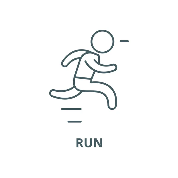 Run vector line icon, linear concept, outline sign, symbol — Stock Vector