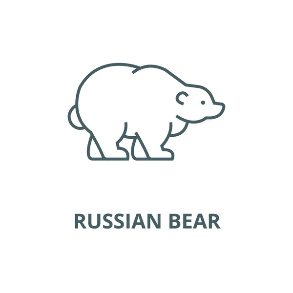 Icône de ligne vectorielle ours russe, concept linéaire, signe de contour, symbole — Image vectorielle