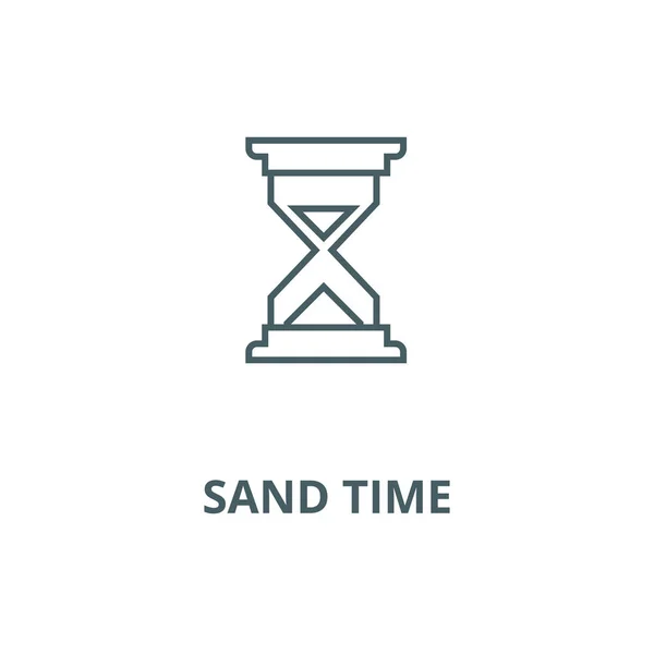 Ícone de linha vetorial de tempo de areia, conceito linear, sinal de contorno, símbolo — Vetor de Stock