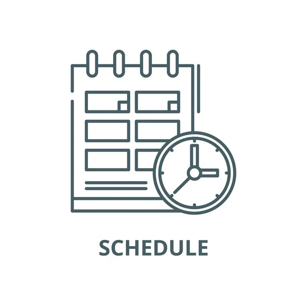 Schedule vector line icon, linear concept, outline sign, symbol - Stok Vektor