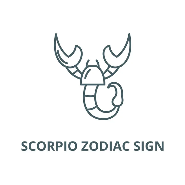 Scorpione segno zodiacale icona della linea vettoriale, concetto lineare, segno di contorno, simbolo — Vettoriale Stock