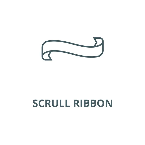 Scrull cinta vector línea icono, concepto lineal, signo de contorno, símbolo — Vector de stock