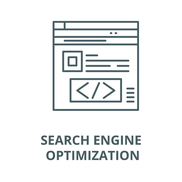Zoekmachine optimalisatie vector lijn icoon, lineair concept, omtrek teken, symbool — Stockvector