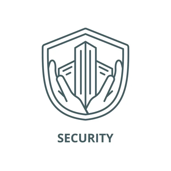 Ikona linii wektora bezpieczeństwa, koncepcja liniowa, znak konspektu, symbol — Wektor stockowy