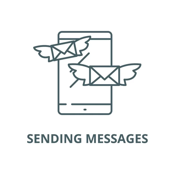 Sending messages vector line icon, linear concept, outline sign, symbol — Wektor stockowy