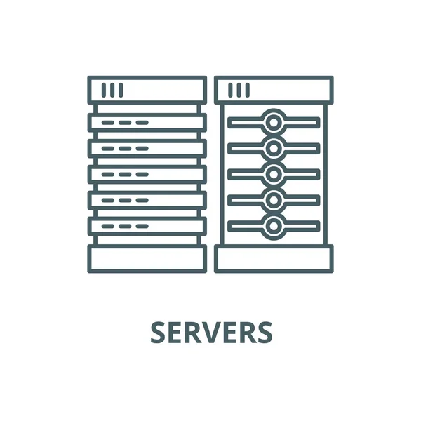 Server Vektorzeilensymbol, lineares Konzept, Umrisszeichen, Symbol — Stockvektor
