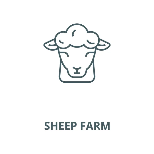 Sheep farm vector line icon, linear concept, outline sign, symbol — Stock Vector