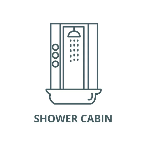 Ikona vektorové kabiny sprchy, lineární koncepce, značka obrysu, symbol — Stockový vektor