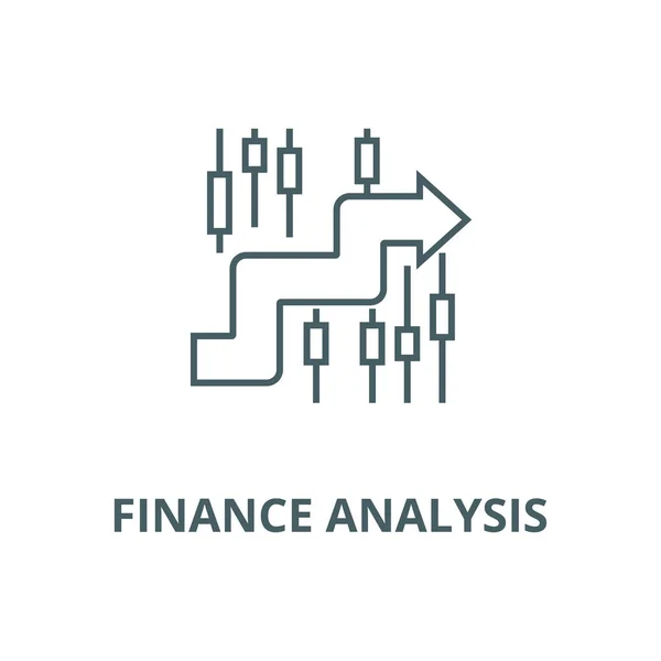 Seitlich, Finanzanalyse Vektor Linie Symbol, lineares Konzept, Umrisszeichen, Symbol — Stockvektor