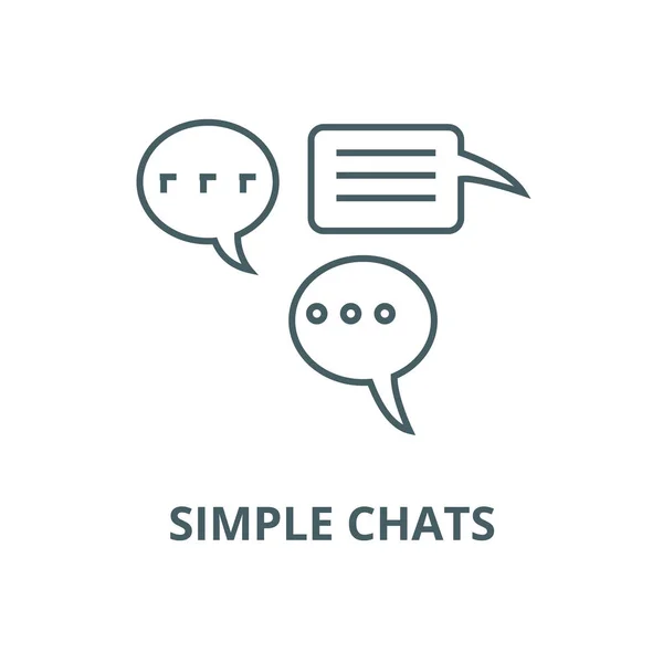 Chats simples vector icono de línea, concepto lineal, signo de contorno, símbolo — Archivo Imágenes Vectoriales