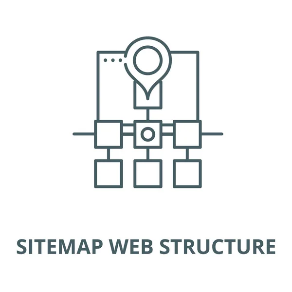 Sitemap web estrutura vetor ícone de linha, conceito linear, sinal de contorno, símbolo — Vetor de Stock