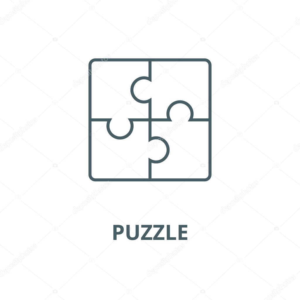 Puzzle vector line icon, linear concept, outline sign, symbol