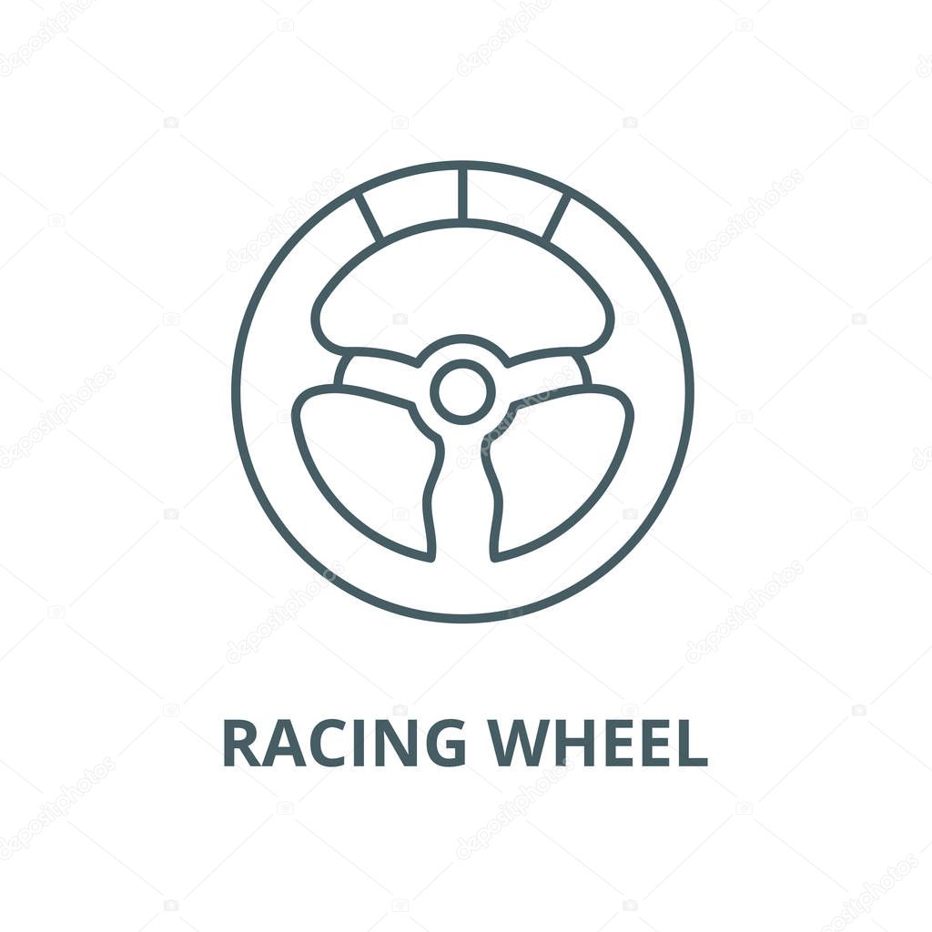 Racing wheel vector line icon, linear concept, outline sign, symbol