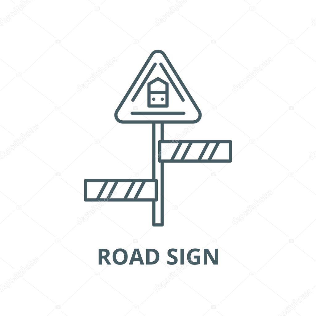 Road sign vector line icon, linear concept, outline sign, symbol