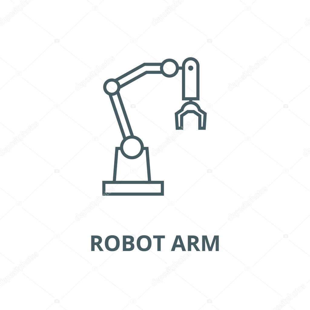 Robot arm vector line icon, linear concept, outline sign, symbol