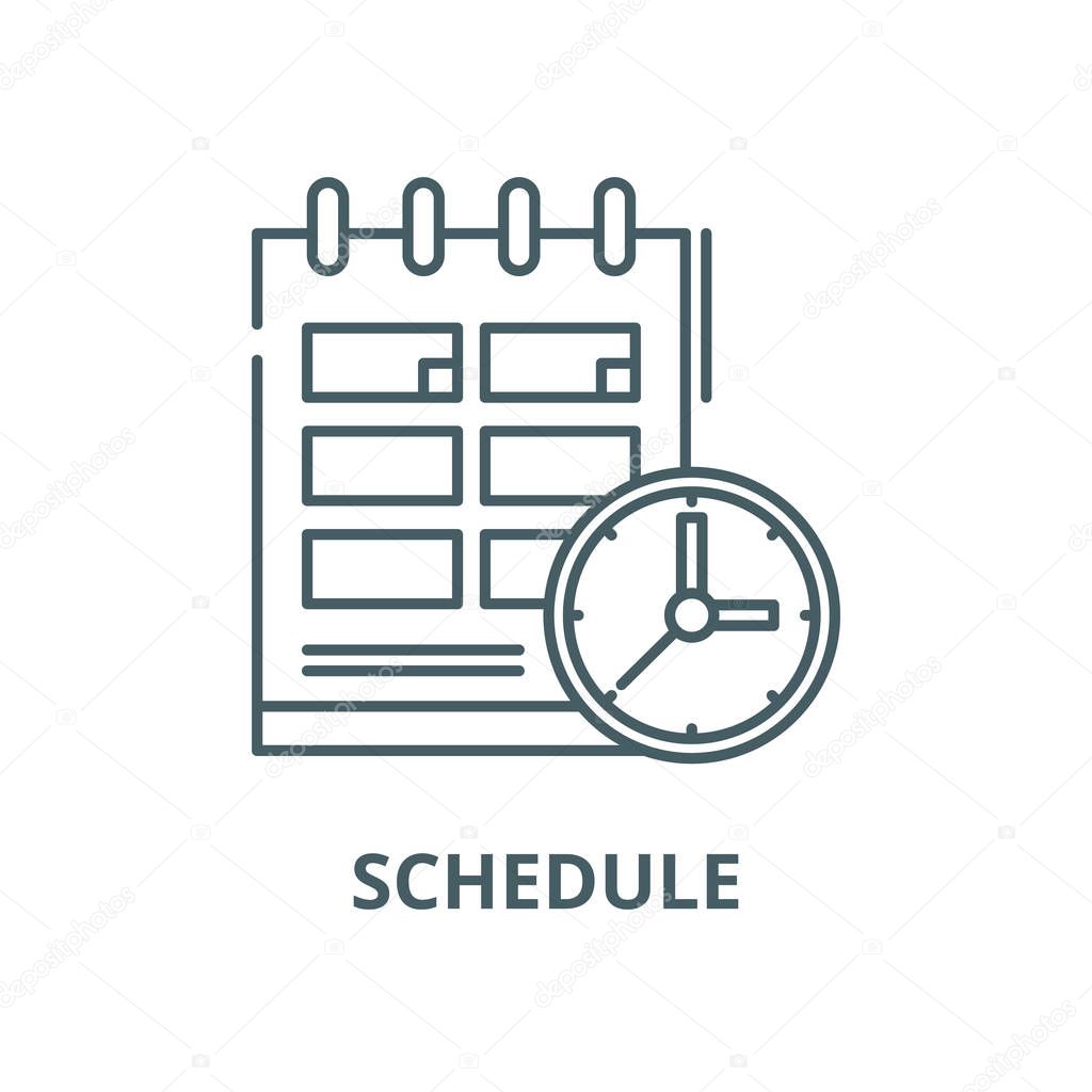Schedule vector line icon, linear concept, outline sign, symbol